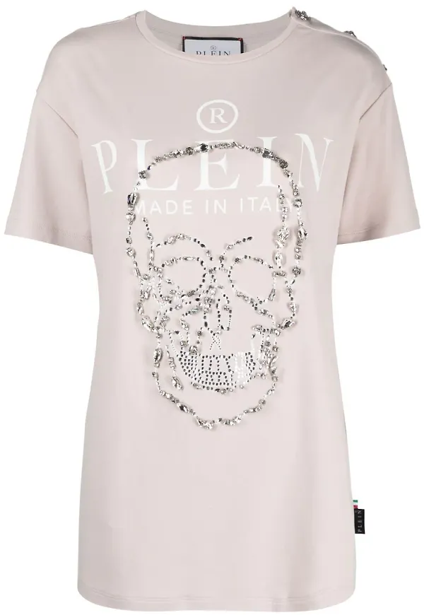Philipp Plein t-shirt med strass - Neutral