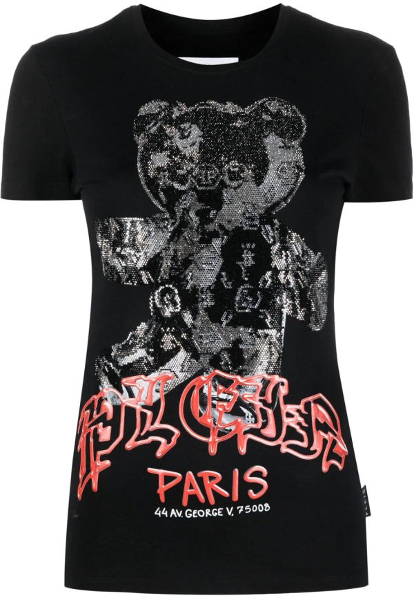 Philipp Plein t-shirt med strass - Svart
