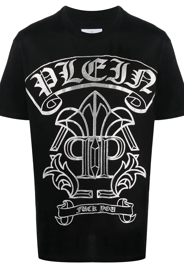 Philipp Plein t-shirt med strass - Svart