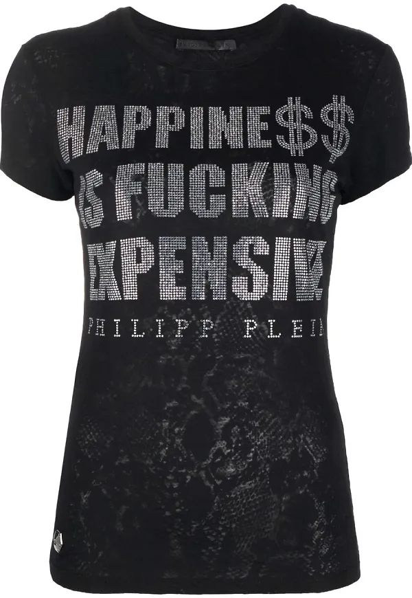 Philipp Plein t-shirt med strass - Svart