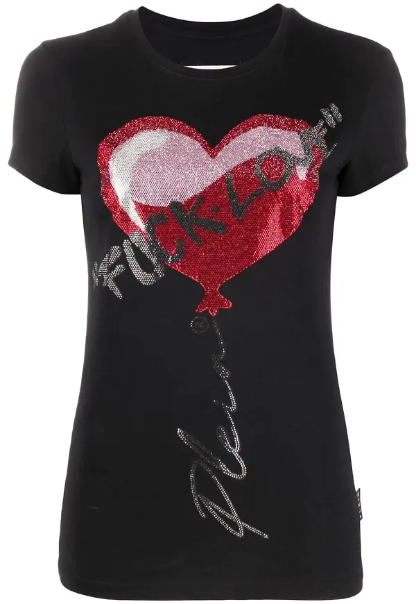 Philipp Plein t-shirt med strass - Svart