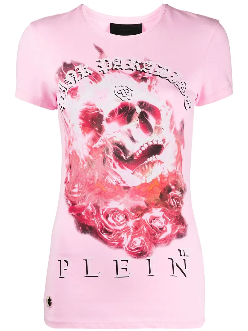 Philipp Plein t-shirt med tryck - Rosa