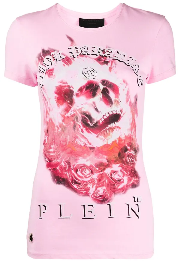 Philipp Plein t-shirt med tryck - Rosa