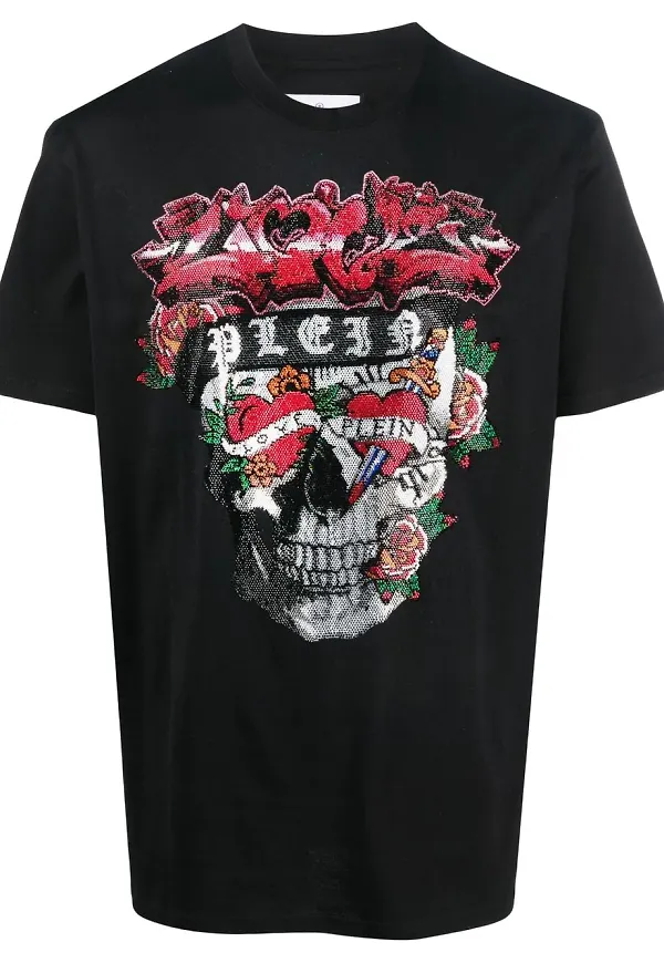 Philipp Plein t-shirt med tryck - Svart