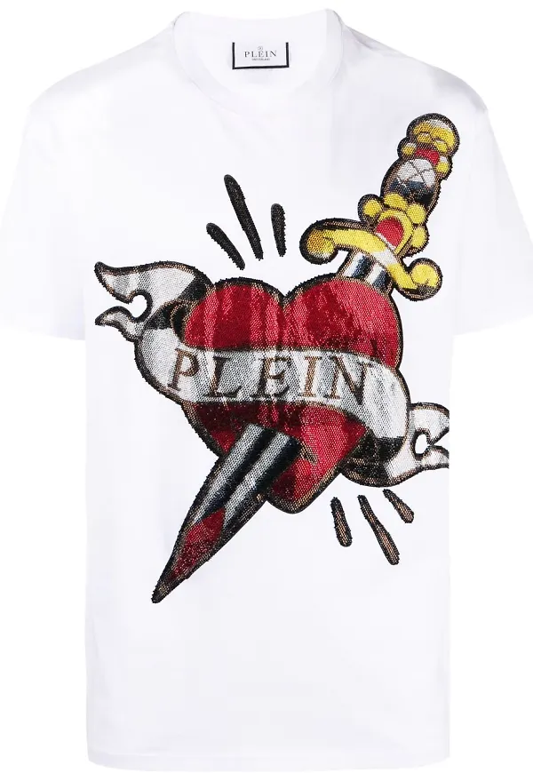 Philipp Plein t-shirt med tryck - Vit