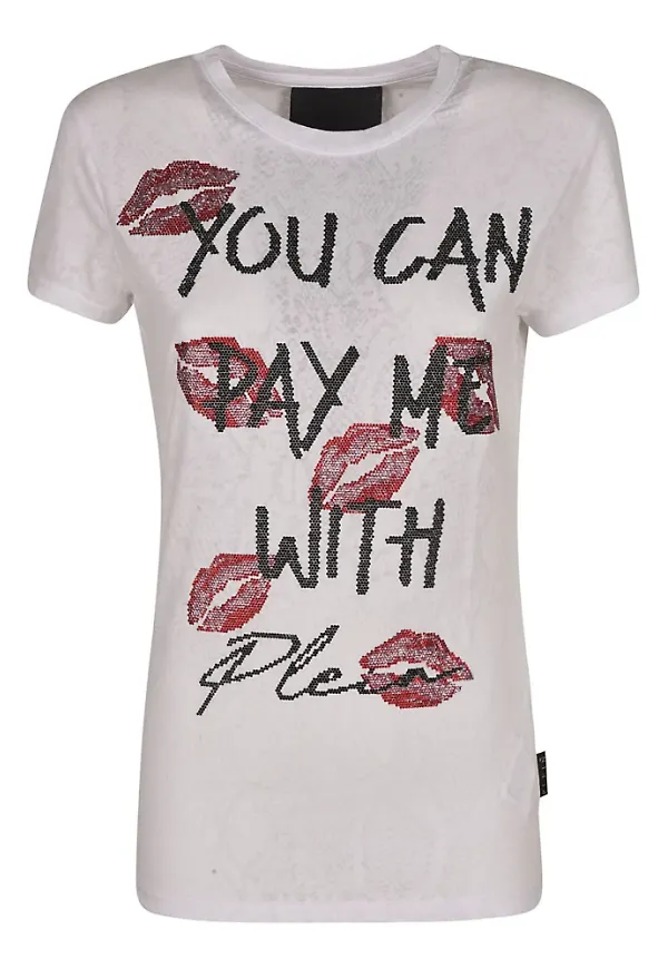 Philipp Plein T-shirt Vit, Dam