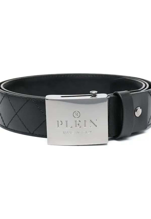 Philipp Plein TM quiltat bälte - Svart