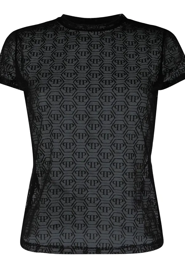 Philipp Plein topp med monogram - Svart