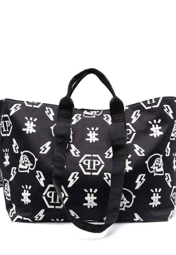 Philipp Plein totebag med monogram - Svart