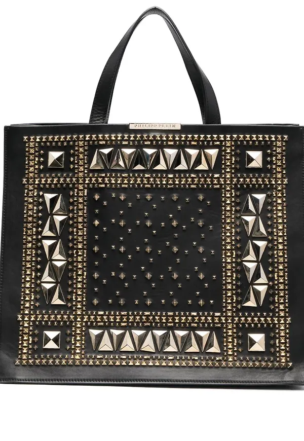 Philipp Plein totebag med nitar - Svart