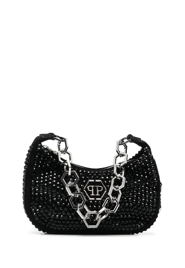 Philipp Plein totebag med strass - Svart