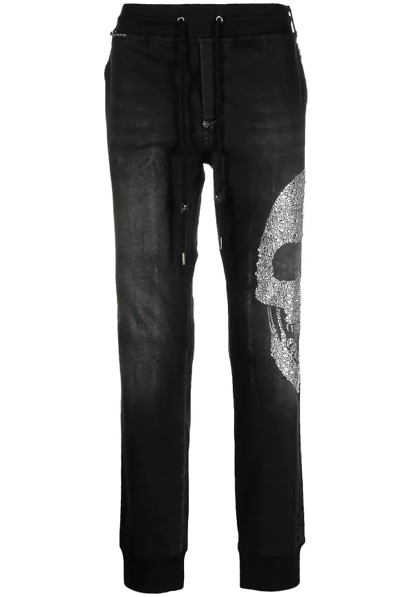Philipp Plein trackpants med dödskalle - Svart
