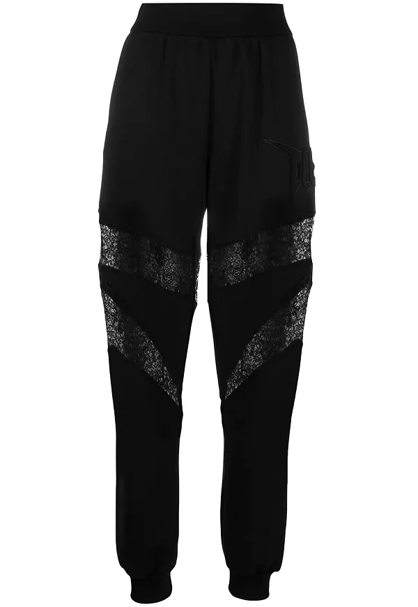 Philipp Plein trackpants med spetspanel - Svart