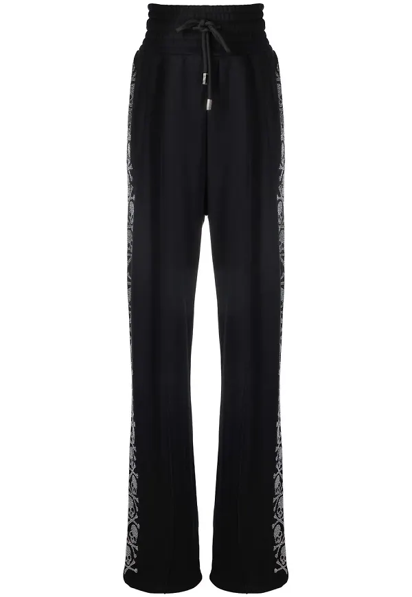 Philipp Plein trackpants med strass - Svart