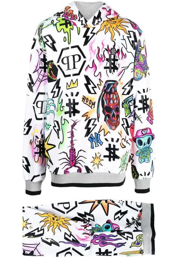 Philipp Plein tracksuit med monogram - Vit