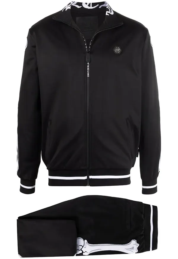 Philipp Plein träningsbyxor med skelettryck - Svart