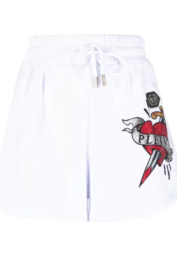 Philipp Plein träningsshorts med logotyp - Vit