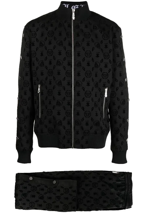 Philipp Plein träningsställ med monogram - Grå