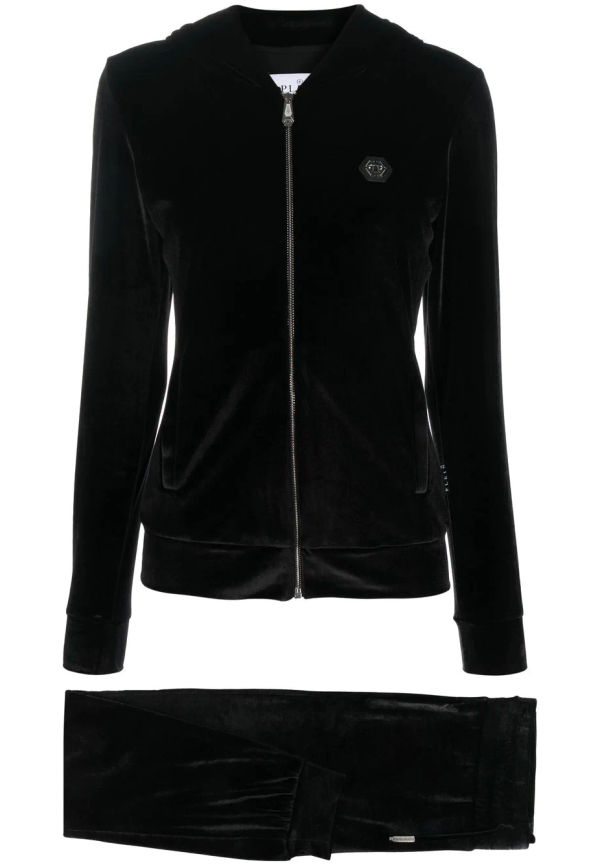 Philipp Plein träningsställ med nitar och hoodie - Svart