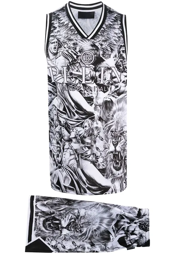 Philipp Plein träningsställ med tatueringstryck - Vit