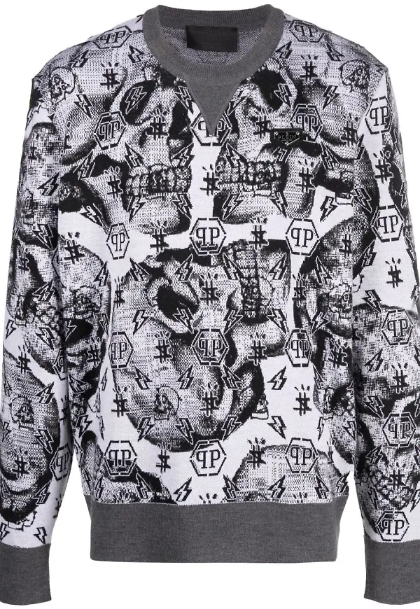 Philipp Plein tröja med dödskalle - Svart