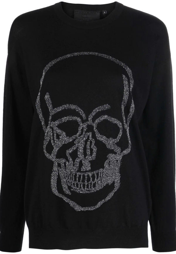 Philipp Plein tröja med dödskalletryck - Svart