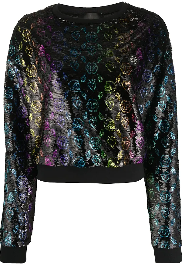 Philipp Plein tröja med monogram - Svart