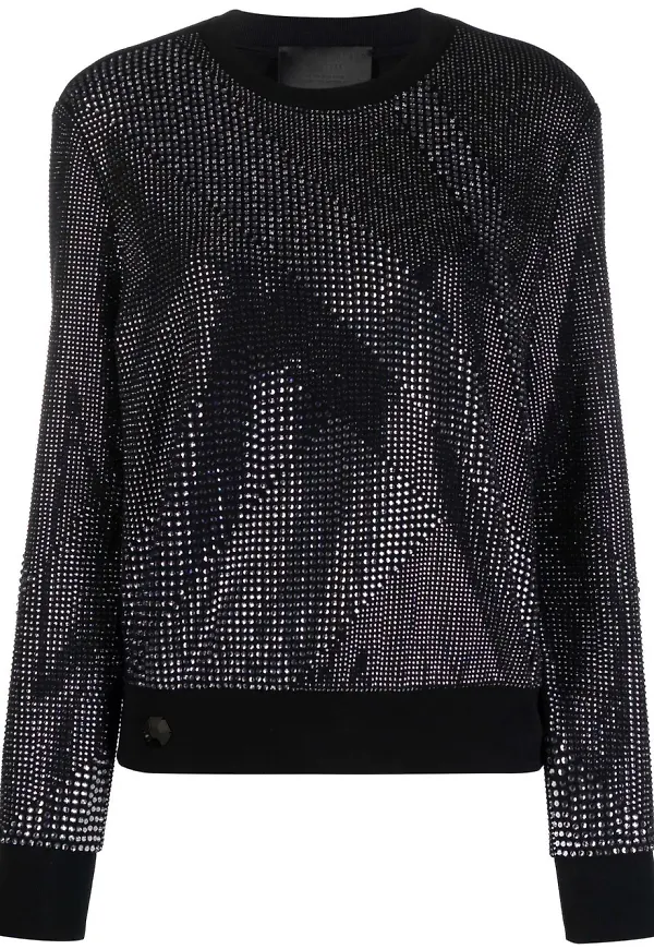 Philipp Plein tröja med strass - Svart