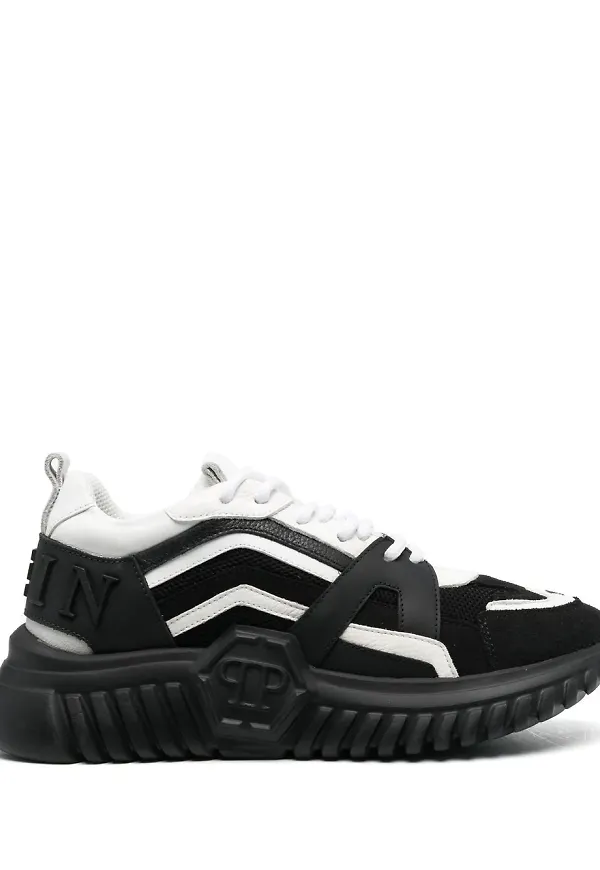 Philipp Plein tvåfärgade löparsneakers - Svart