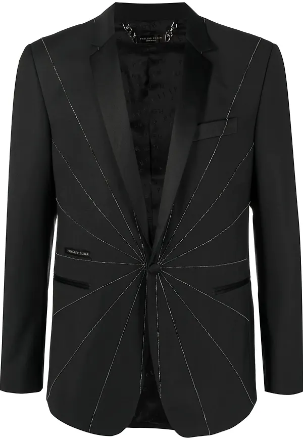 Philipp Plein utsmyckad skräddad blazer - Svart