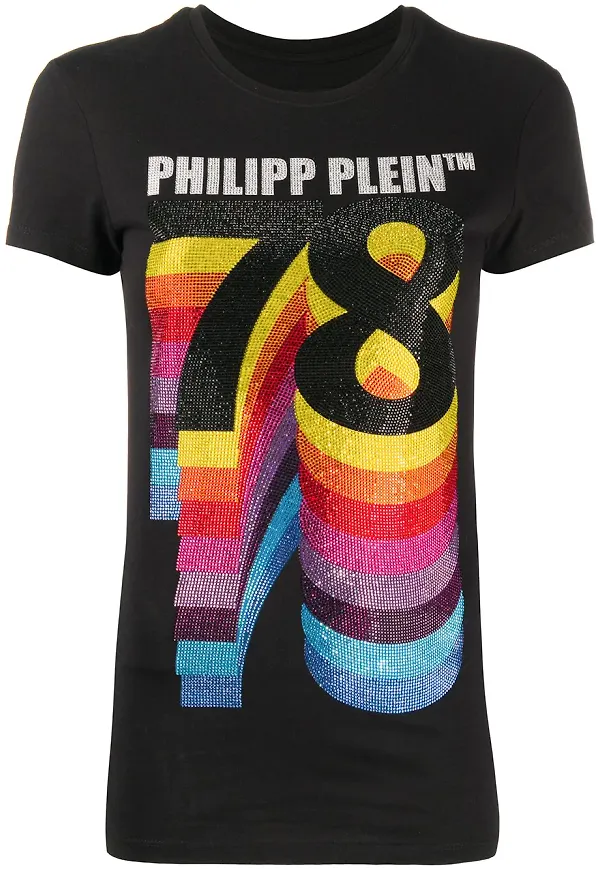 Philipp Plein utsmyckad t-shirt - Svart