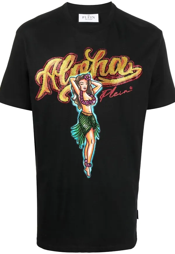 Philipp Plein utsmyckad t-shirt - Svart