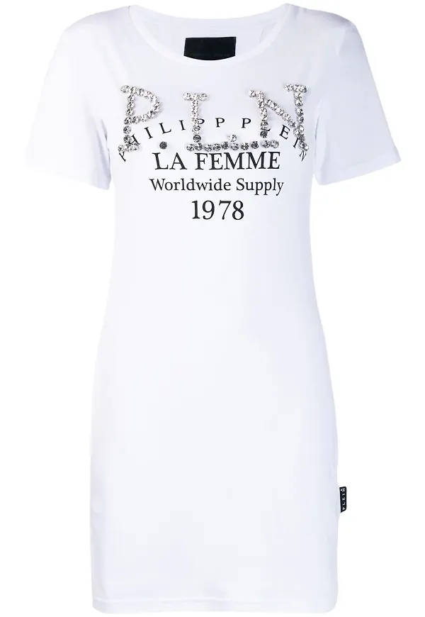 Philipp Plein utsmyckad t-shirt - Vit