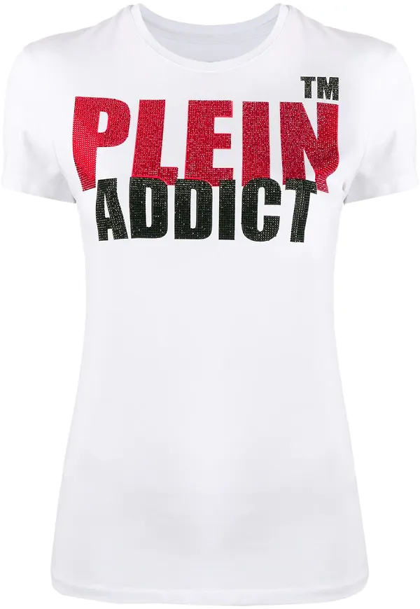 Philipp Plein utsmyckad t-shirt - Vit