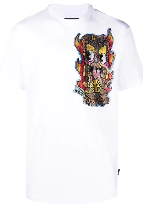 Philipp Plein utsmyckad t-shirt - Vit