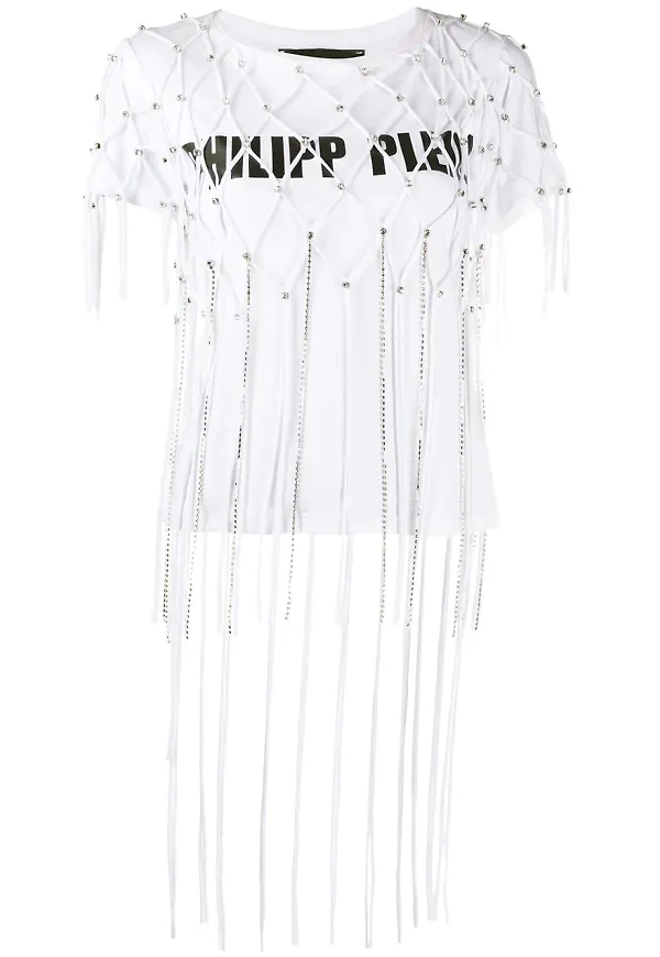 Philipp Plein utsmyckad t-shirt - Vit