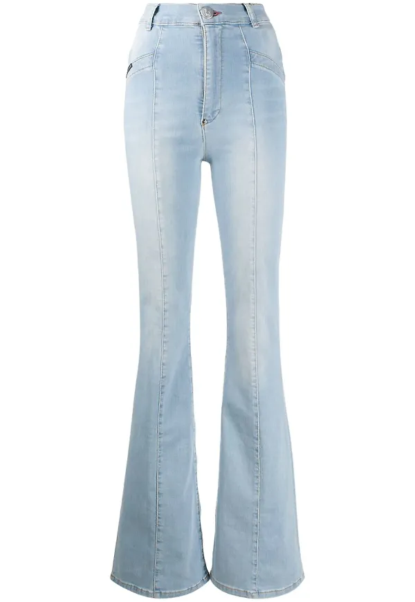 Philipp Plein utsvängda jeans - Blå
