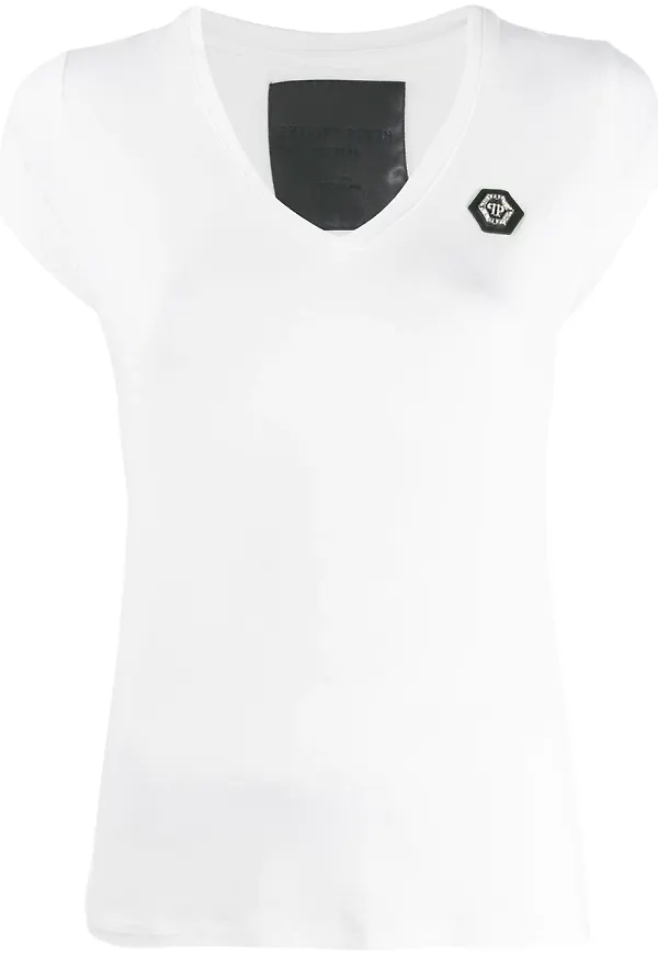 Philipp Plein v-ringad t-shirt - Vit