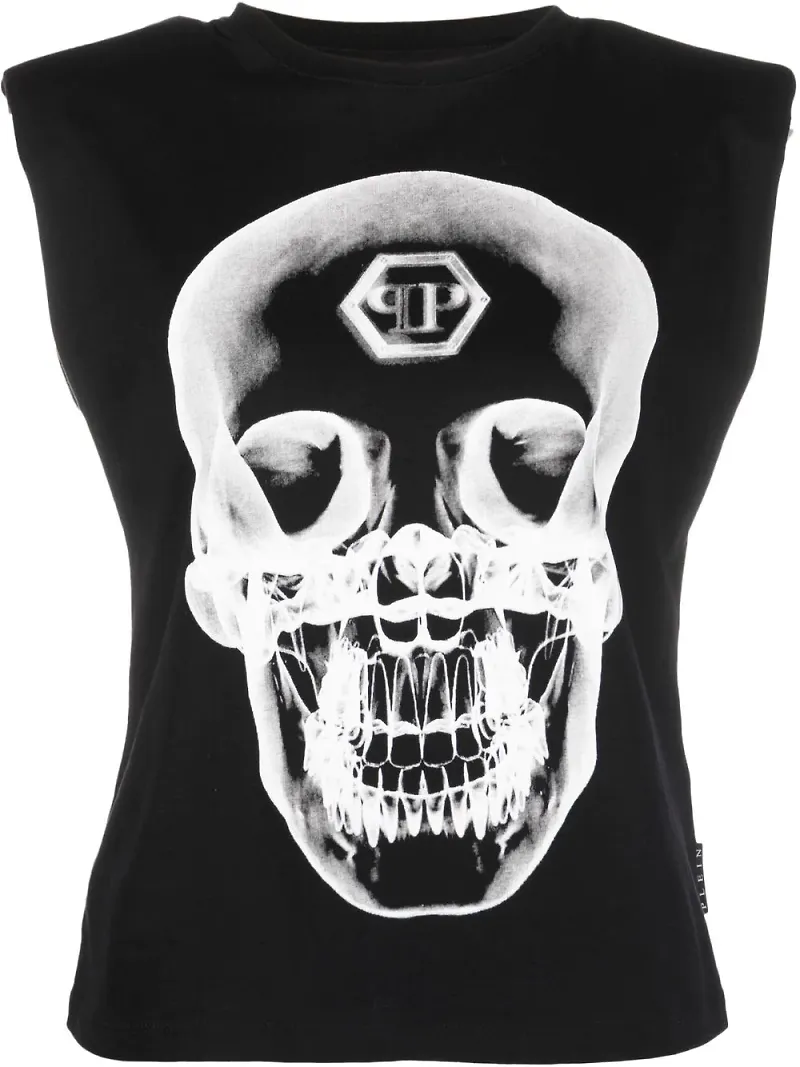 Philipp Plein ärmlös topp med grafiskt tryck - Svart