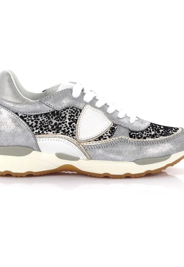 Philippe Model Sneakers Low Ba Kalbsleder Färdig logotyp Grå, Dam