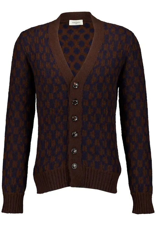 Piacenza Cashmere kashmirkofta med knäppning - Brun
