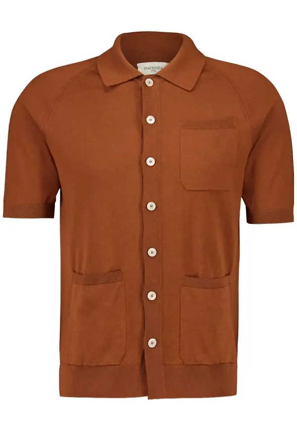 Piacenza Cashmere skjorta med raglanärm - Brun
