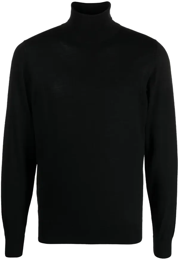 Piacenza Cashmere tröja med rullkrage - Svart