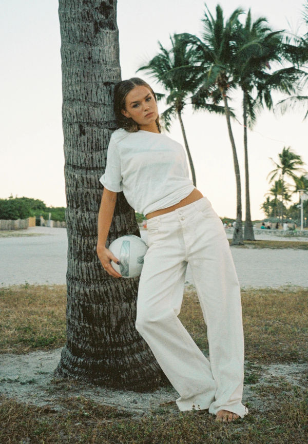 Picked by Hanna Schönberg Jeans med fickdetalj och låg midja - White