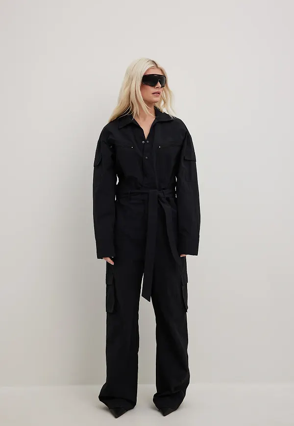 Picked by Hanna Schönberg Sportig jumpsuit - Black