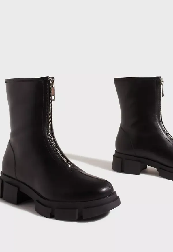 Pieces - Biker boots - Black - Pcyoranda Zipper Boot - Boots & Kängor