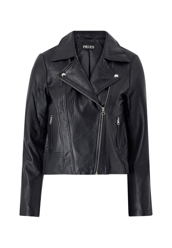 pieces - Bikerjacka pcSusse Leather Jacket - Svart - 36