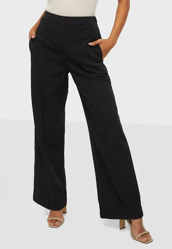 Pieces - Byxor - Black - Pcbossy Hw Wide Pants Noos - Byxor & Shorts - Pants