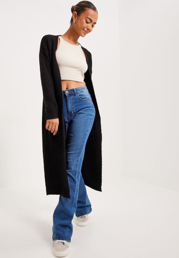 Pieces - Cardigans - Black - Pcjennifer Ls Long Knit Cardigan No - Tröjor - Cardigans