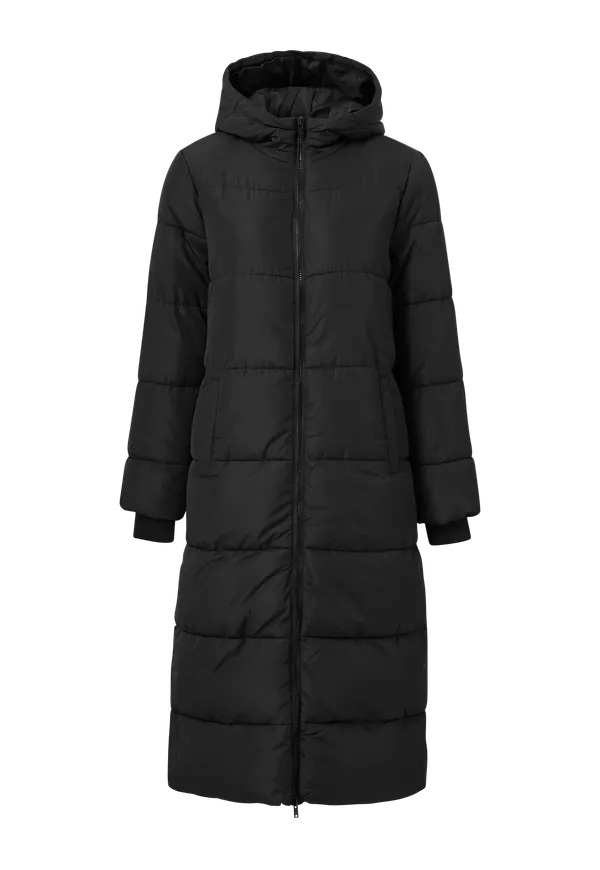 pieces - Kappa pcBee New Ultra Long Puffer Jacket - Svart